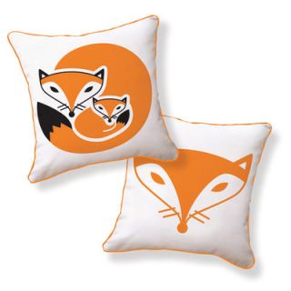 Naked Decor Fox and Her Baby Double Sided Cotton Pillow fox baby