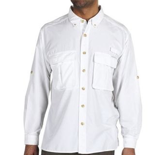 ExOfficio Air Strip Lite Shirt   UPF 30+  Long Sleeve (For Tall Men)   WHITE (M )