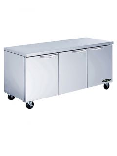 Kool It 72 in Undercounter Freezer w/ 3 Sections & 6 Shelves, Stainless, 19.6 cu ft