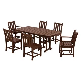 POLYWOOD Traditional Garden Dining Set   Seats 6 Slate Grey   PWS133 1 GY