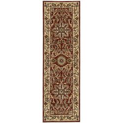 Nourison Hand tufted Caspian Red Floral Wool Rug (23 X 76)