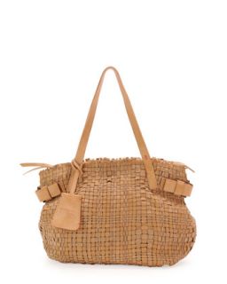 Opale Woven Leather Tote Bag, Neutral   Henry Beguelin