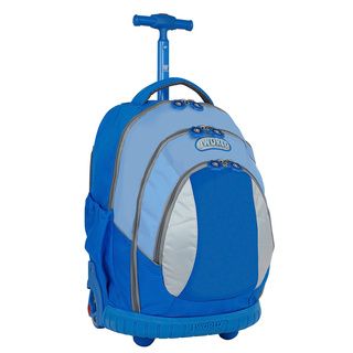 J World Kids Ergonomic Sky Blue 17 inch Rolling Backpack