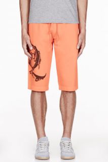 Mcq Alexander Mcqueen Orange Logo_printed Sweat Shorts