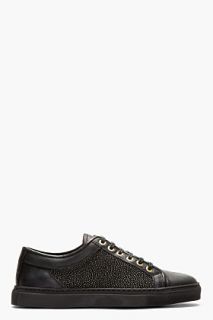 Etq Amsterdam Black Stingray Leather Low_top Sneakers