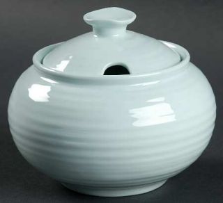 Portmeirion Sophie Conran Celadon Sugar Bowl & Lid, Fine China Dinnerware   Cela