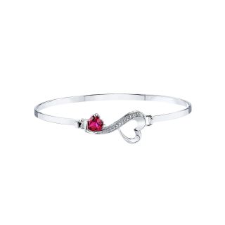 Love Grows Lab Created Ruby Bangle Bracelet, Womens