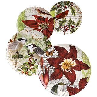 Traditions Set of 4 Assorted Salad Plates, Multi