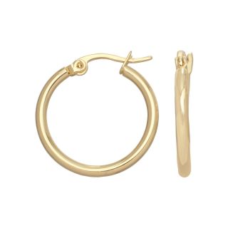 Bridge Jewelry Hoop Earrings 18K Gold Over Brass