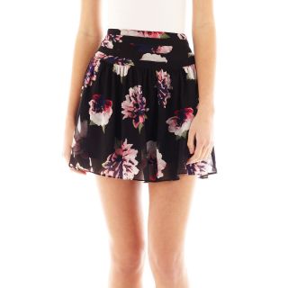 OLSENBOYE Olma Floral Flippy Skirt, Black