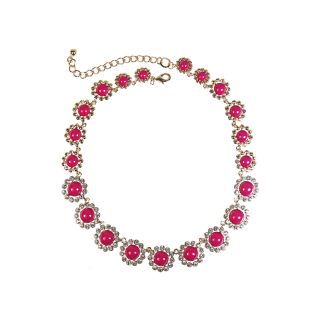 Mixit Gold Tone Pink Flower Statement Necklace