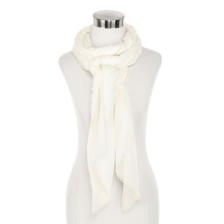 MIXIT Solid Fringe Scarf, Cream, Womens