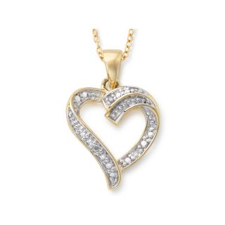 Bridge Jewelry 18K Gold Plated Diamond Accent Heart Necklace