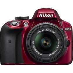 Nikon D3300 DSLR 24.2 MP HD 1080p Camera with 18 55mm Lens   Red