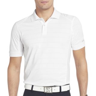 Izod Golf Slim Fit Textured Stripe Polo, White, Mens