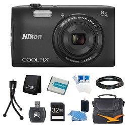 Nikon COOLPIX S3600 20.1MP 2.7 LCD 720p HD Video Black Digital Camera Ultimate
