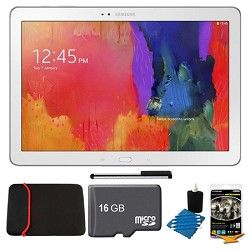 Samsung Galaxy Tab Pro 12.2 White 32GB Tablet, 16GB Card, Headphones, and Case