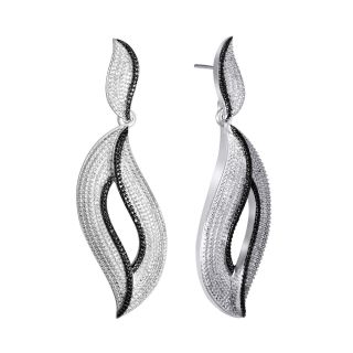 Diamond Addiction 1/10 CT. T.W. White & Black Diamond Freeform Earrings, Womens