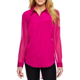 Allen B. Sheer Woven Shirt, Festival Fuchsia