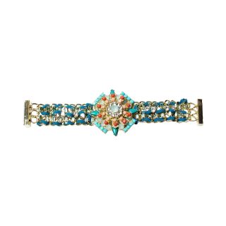 ZOË + SYD Turquoise Wrapped Medallion Bracelet, Womens