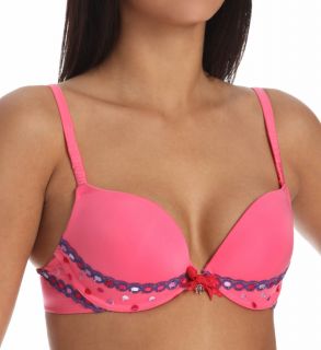 Pretty Polly Lingerie PP113 Take the Plunge Embroidered Dot Plunge Push Up Bra