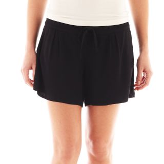 A.N.A Soft Mid Rise Drawstring Shorts, Black, Womens