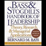 Handbook of Leadership  Theory, Research, and Application