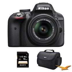 Nikon D3300 DSLR 24.2 MP HD 1080p Camera with 18 55mm Lens Black Kit