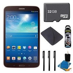 Samsung Galaxy Tab 3 (8 Inch, Gold Brown) + 32GB Micro SDHC and More
