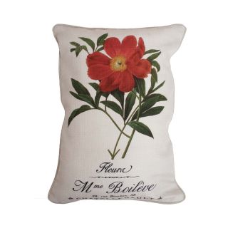 French Flowers Decorative Pillow, Red