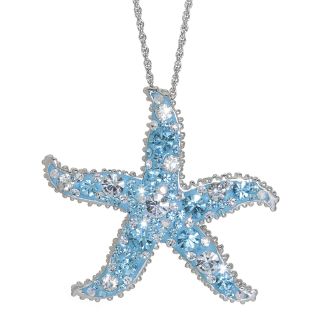 Sterling Silver Crystal Starfish Pendant, Womens