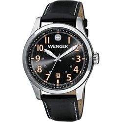 Wenger Mens Terragraph Watch   Grey Dial/Black Leather Strap