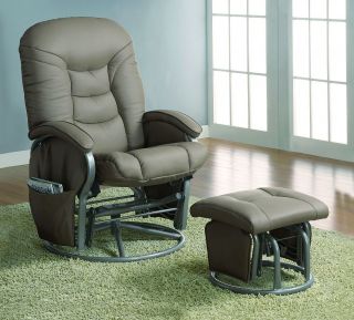 Coaster Comfort Swivel Glider Chair with Ottoman in Beige Model 600228