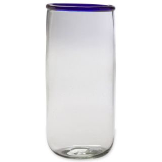 CONRAN Design by Slim Glass Vessel with Blue Rim