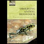 Observing Animal Behaviour  Design and Analysis of Quantitative Data