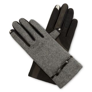 Isotoner Stretch Wool Touchscreen Gloves, Charcoal, Womens