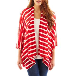 MIXIT Textured Striped Wrap, Red, Womens