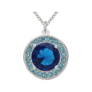 Bridge Jewelry Pure Silver Plated Blue Crystal Pendant