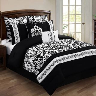 Alisia 8 pc. Jacquard Comforter Set, Black