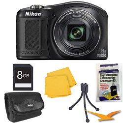 Nikon COOLPIX L620 18.1 MP CMOS 14x Zoom 1080p HD Black Digital Camera Kit