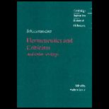 Hermeneutics and Criticism  And Other Writings