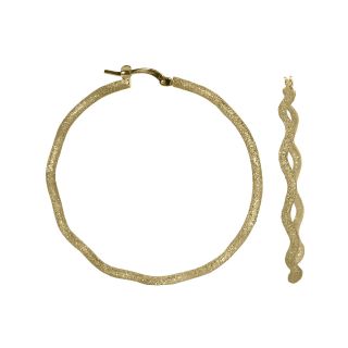 18K Gold Plated Silver Antique Hoop Earrings, Womens