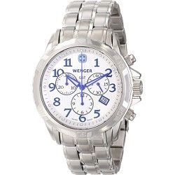 Wenger Mens GST Chrono Watch   Silver Dial/Stainless Steel Bracelet
