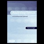 Analyzing Syntax  A Lexical Functional Approach