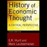History of Economic Thought A Critcal Perspective