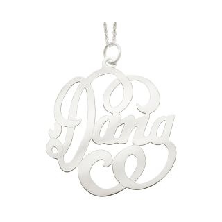 Sterling Silver Swirl Nameplate Necklace, Womens
