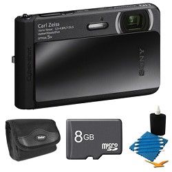 Sony DSC TX30/B Black Digital Camera 8GB Bundle