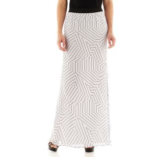 Worthington Geometric Print Maxi Skirt, Black/White