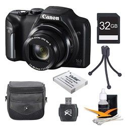 Canon PowerShot SX170 IS 16MP Digital Camera 32GB Kit