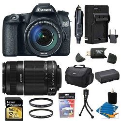 Canon EOS 70D 20.2 MP CMOS Digital SLR Camera  18 135mm And 55 250IS 32GB Bundle